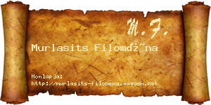 Murlasits Filoména névjegykártya